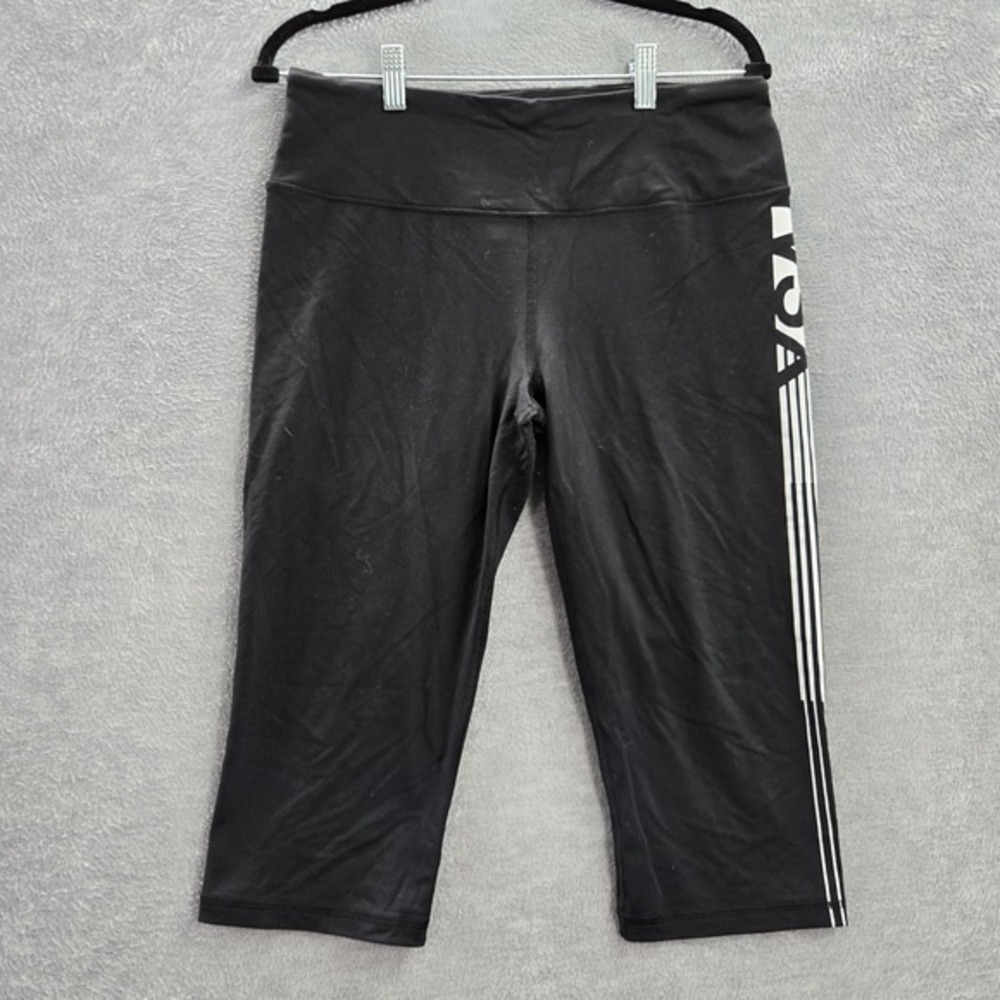 Victoria's Secret Women Activewear Pants L/G Black Crop Knockout Performance